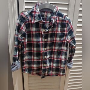 OshKosh B'gosh Kids Checkered Shirt - Navy, Red, White Flannel / Size 3t
